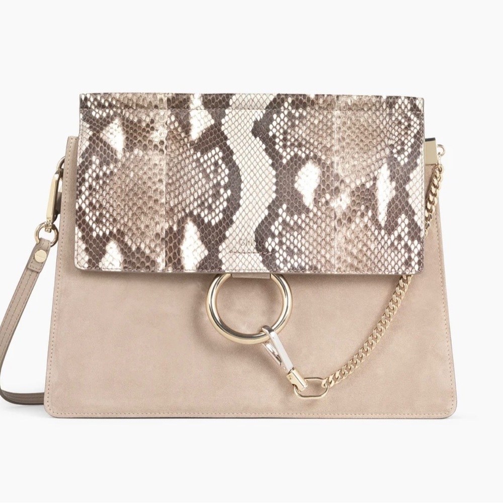 Chloe Faye Shoulder Bag Calfskin with Python Pattern Limited Edition